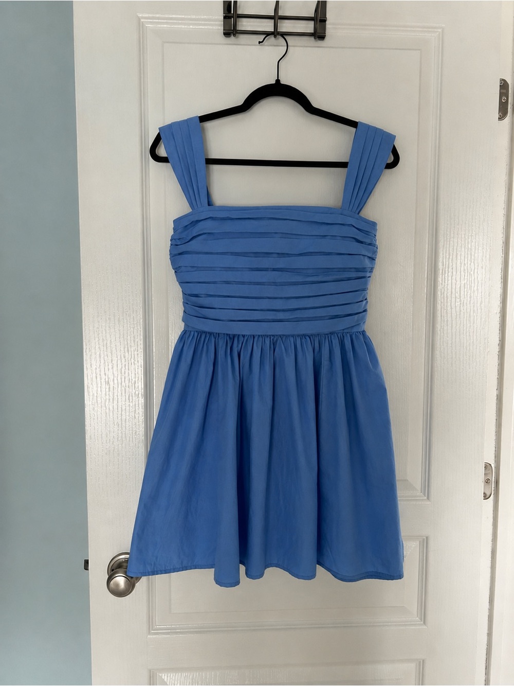 Abercrombie & Fitch Blue Pleated Bodice Fit & Flare Mini Dress S